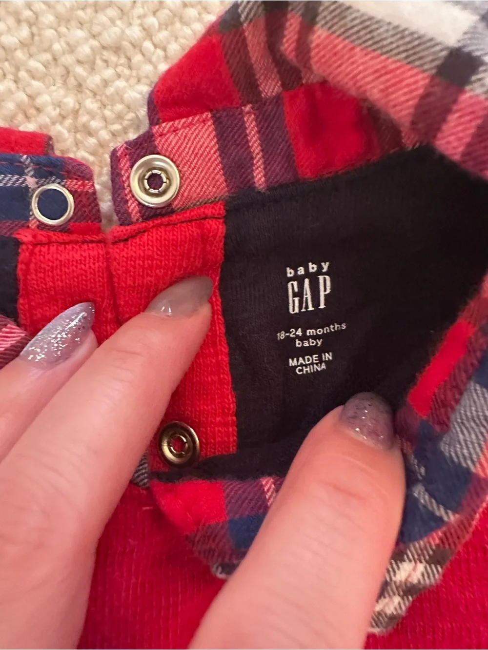 Gap Red Plaid One-Piece and Cardigan Bundle